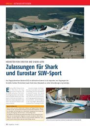 Zulassungen fÃ¼r Shark und Eurostar SLW-Sport - Fliegerrevue