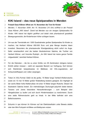 KiKi Island â das neue Spielparadies in Menden - pr:event:wilberg