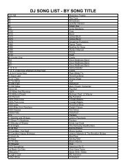 DJ SONGS - BY ARTIST - vtdj.net
