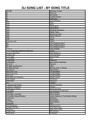 DJ SONG LIST - BY SONG TITLE - vtdj.net