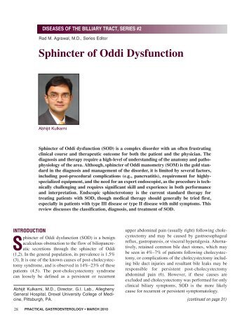 Sphincter of Oddi Dysfunction (SOD) - Practical Gastroenterology