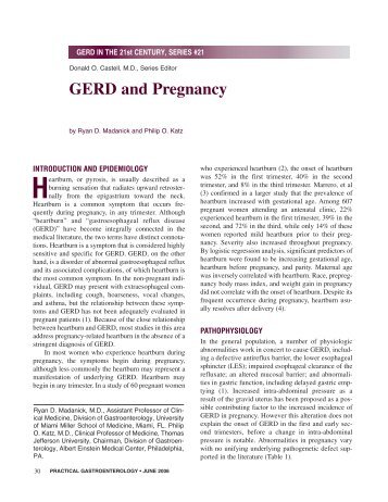 GERD and Pregnancy - Practical Gastroenterology
