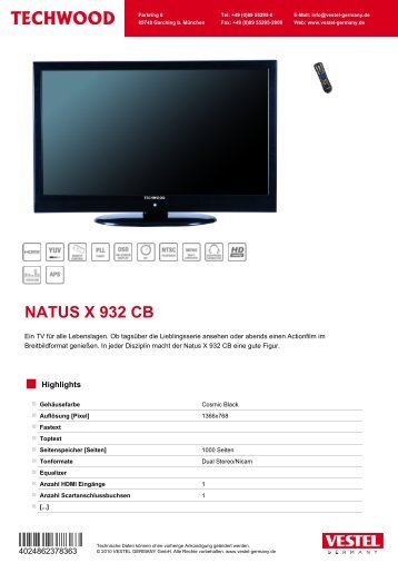 NATUS X 932 CB - Prad