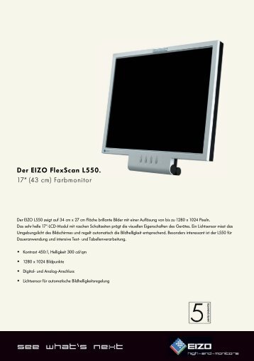 Der EIZO FlexScan L550. 17â (43 cm) Farbmonitor - Prad