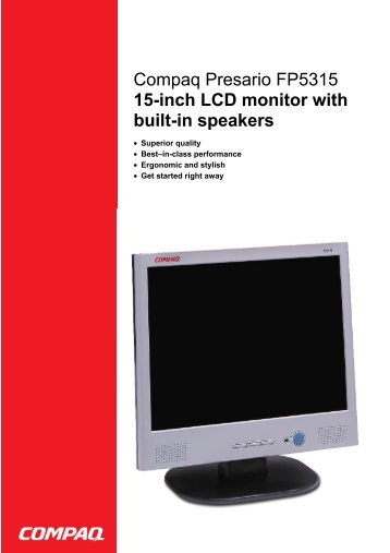 Compaq Presario FP5315 15-inch LCD monitor with built-in ... - Prad