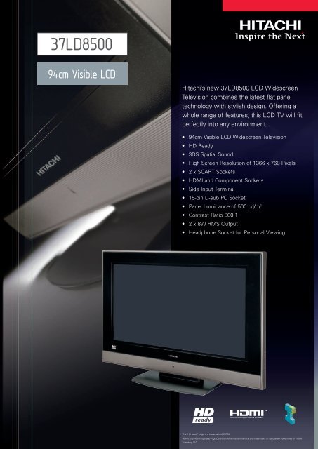 37ld8500 Hitachi Digital Media