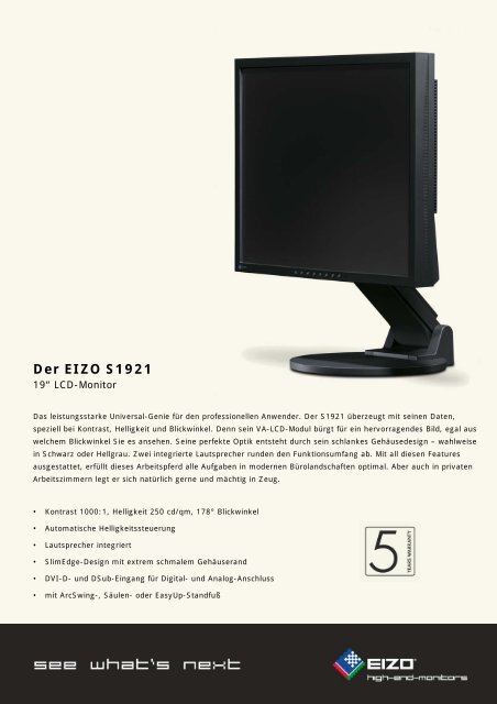 Der EIZO S1921 - Prad