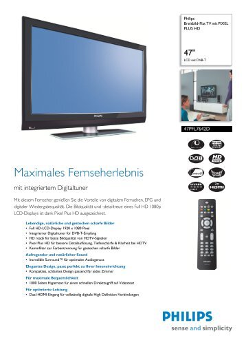 47PFL7642D/12 Philips Breitbild-Flat TV mit PIXEL PLUS HD - Prad