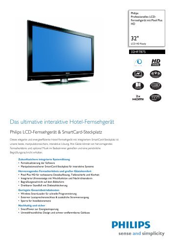 32HF7875/10 Philips Professionelles LCD-FernsehgerÃ¤t mit ... - Prad