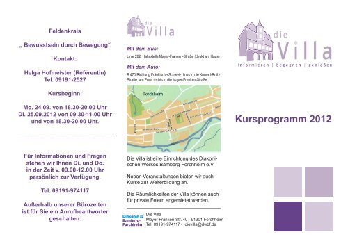 Kursprogramm 2012 - Diakonisches Werk Bamberg - Forchheim ev