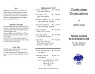 Curriculum Expectations - Prairie Central CUSD