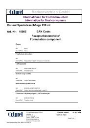 Information for final consumers Coturel Spezialwaschflege 250 ml ...