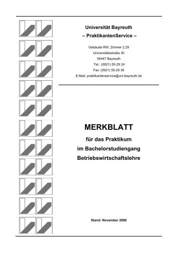 MERKBLATT - Praktikantenservice - UniversitÃ¤t Bayreuth