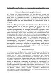 Merkblatt fÃ¼r das Praktikum im Diplomstudiengang SportÃ¶konomie