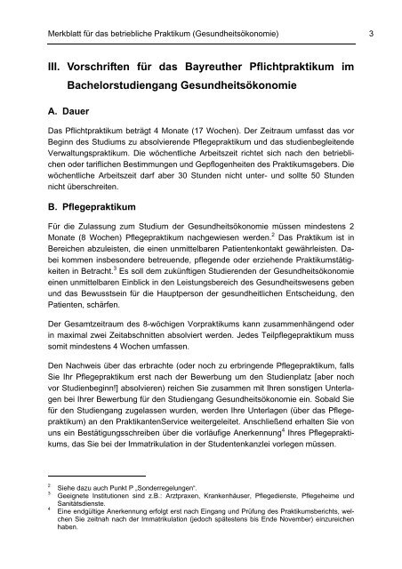 MERKBLATT - Praktikantenservice - UniversitÃ¤t Bayreuth