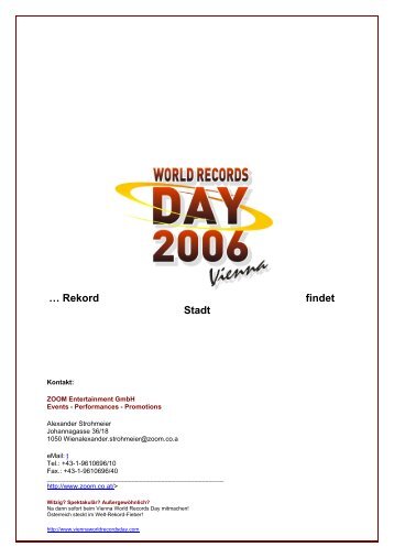 VIENNA WORLD RECORDS DAY – das Event - im Wiener Prater