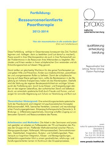 Ressourcenorientierte Paartherapie 2013 - Praxis-Institut für ...