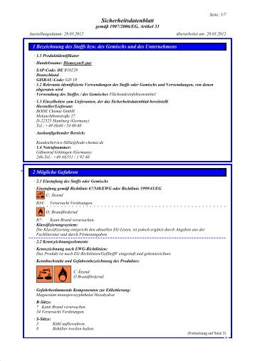 Dismozon Pure Sicherheitsdatenblatt - Praxisdienst