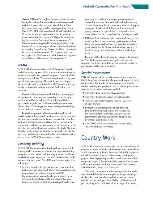 MEASURE Communication Final Report - Population Reference ...