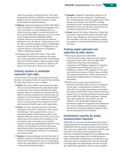 MEASURE Communication Final Report - Population Reference ...