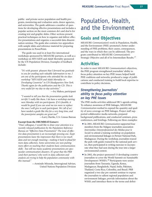 MEASURE Communication Final Report - Population Reference ...