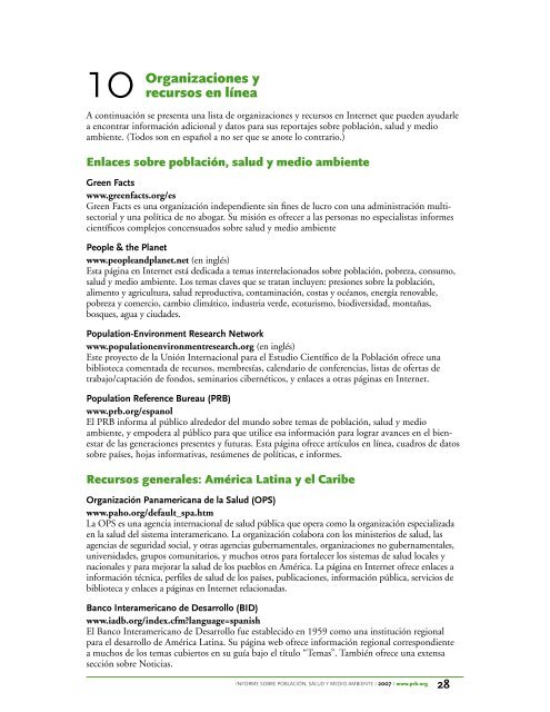 Informe sobre poblaciÃ³n, salud y medio ambiente - Population ...