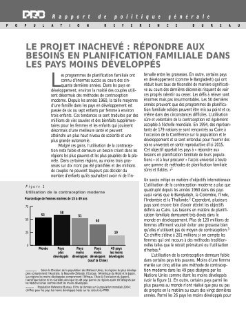 le projet inachevÃ© : rÃ©pondre aux besoins en planification familiale ...