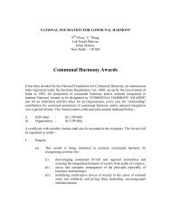 Communal Harmony Awards - 2004 - Nominations called for