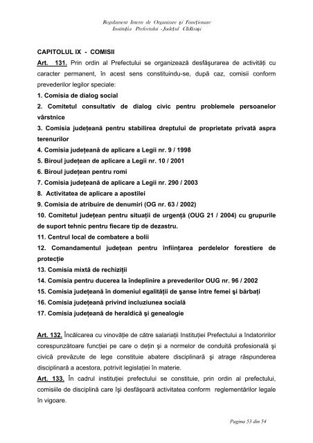 Regulamentul Intern de Organizare si Functionare - Prefectura ...