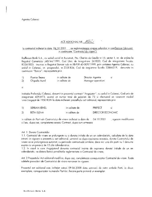 1) agreem rnodilicoreo - Institutia Prefectului - judetul Calarasi