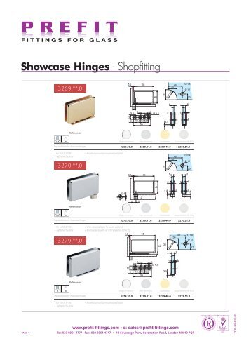 Showcase Hinges - Shopfitting - PREFIT