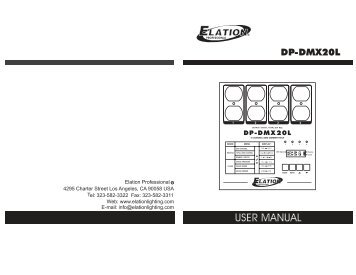 DP-DMX 20L User Manual - Elation Professional