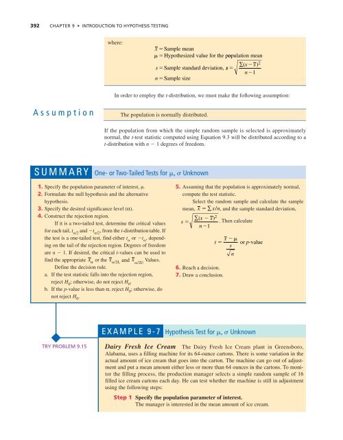 Chapter 9: Introduction to Hypothesis Testing