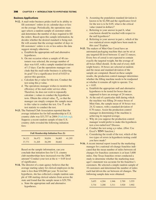 Chapter 9: Introduction to Hypothesis Testing