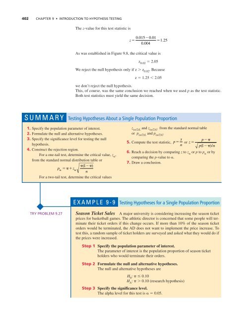 Chapter 9: Introduction to Hypothesis Testing
