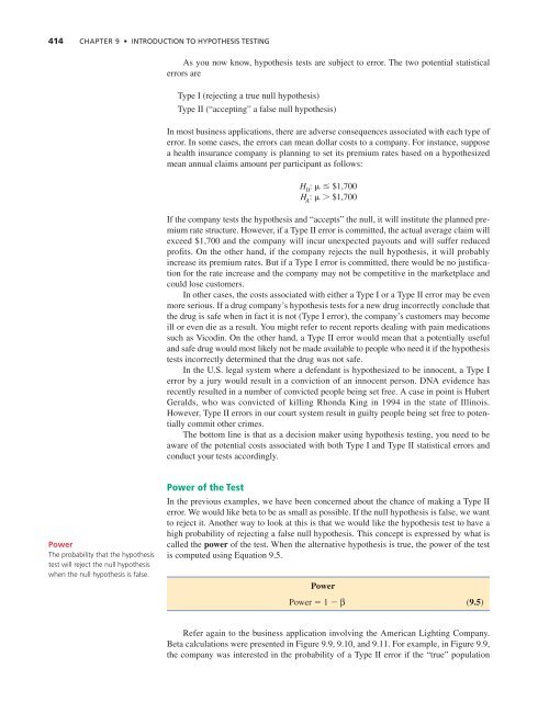 Chapter 9: Introduction to Hypothesis Testing