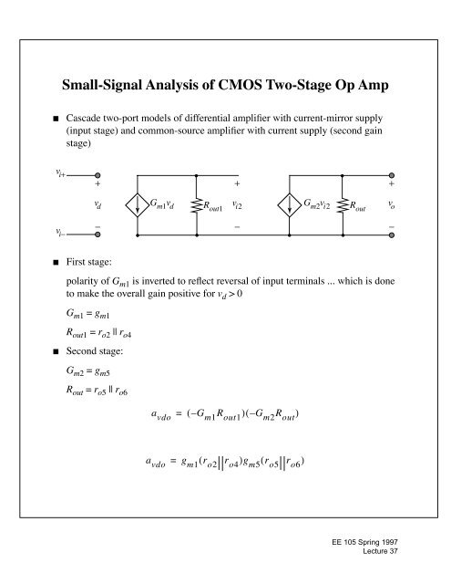 Small Signal Analysis Of Cmos Two Stage Op Amp People Seas