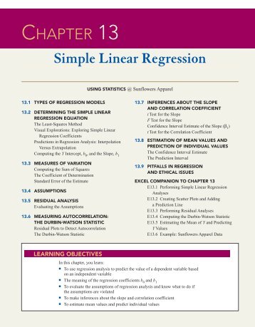 CHAPTER 13 Simple Linear Regression