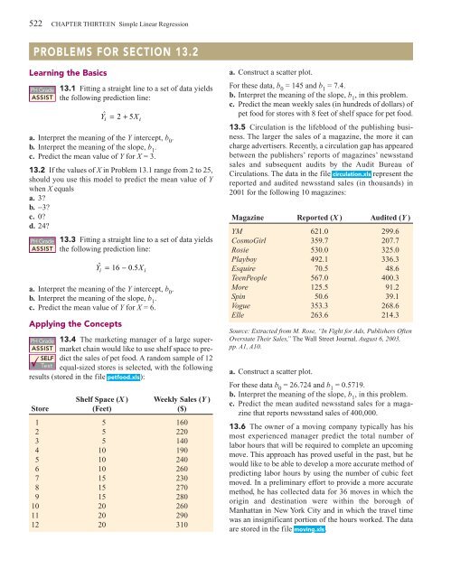 CHAPTER 13 Simple Linear Regression