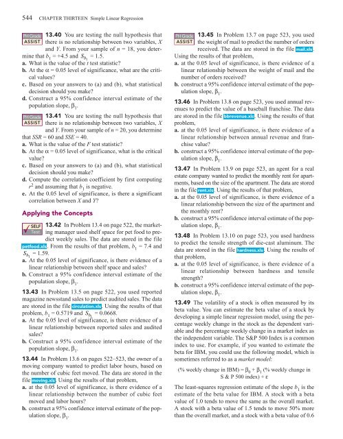 CHAPTER 13 Simple Linear Regression