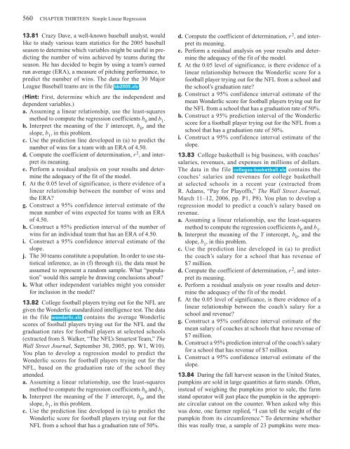 CHAPTER 13 Simple Linear Regression