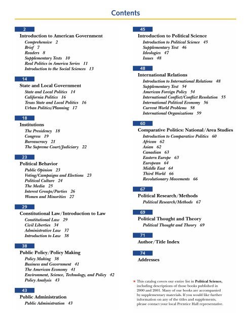 To View The Prentice Hall Political Science Catalog Pdf 2 Mb