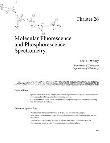 Molecular Fluorescence and Phosphorescence Spectrometry