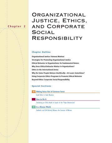 Organizational Justice, Ethics, and Corporate Social Responsibility