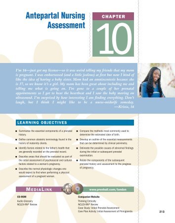 Chapter 10: Antepartal Nursing Assessment