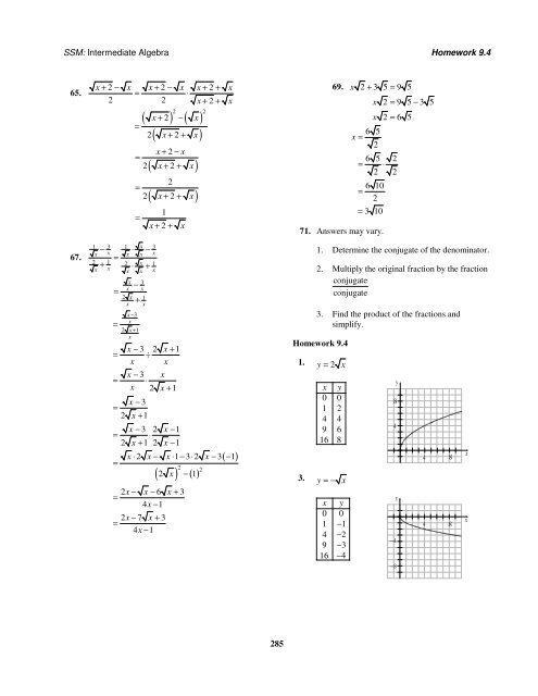 Chapter 9 Radical Functions