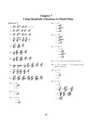 Chapter 7 Using Quadratic Functions to Model Data