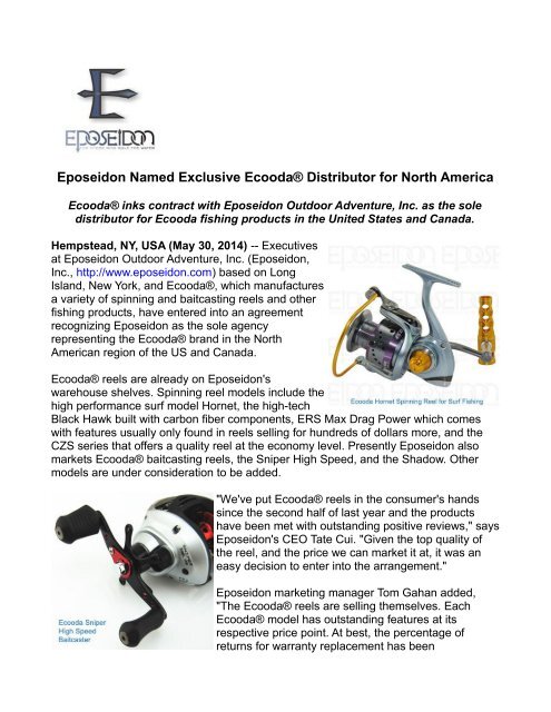 Eposeidon Named Exclusive Ecooda® Distributor for North America