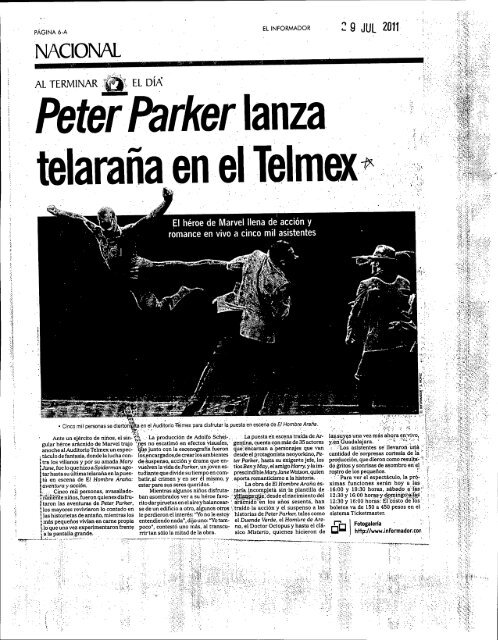 telaraña en elTelmex~ - Prensa y Comunicaciones - Universidad de ...