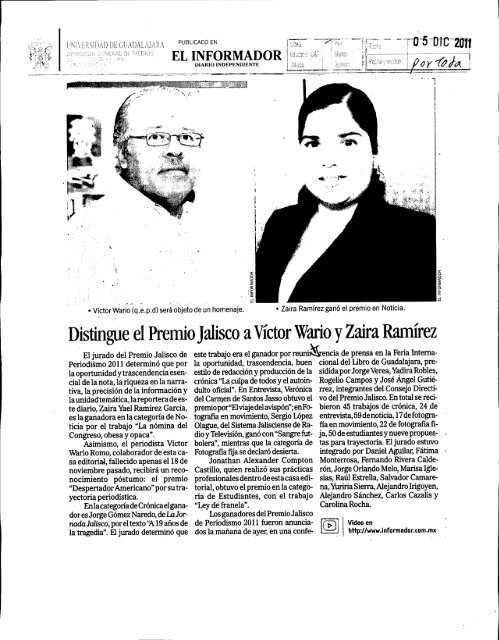 milenio - Prensa y Comunicaciones - Universidad de Guadalajara